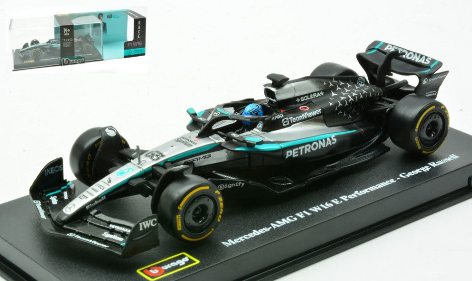 1:43 Mercedes-AMG W16 w/helmet (2025) Russell #63